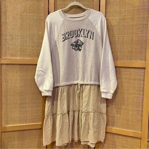 Upcycled Brooklyn NYC Oversized Sweatshirt Dress Size Medium to Large